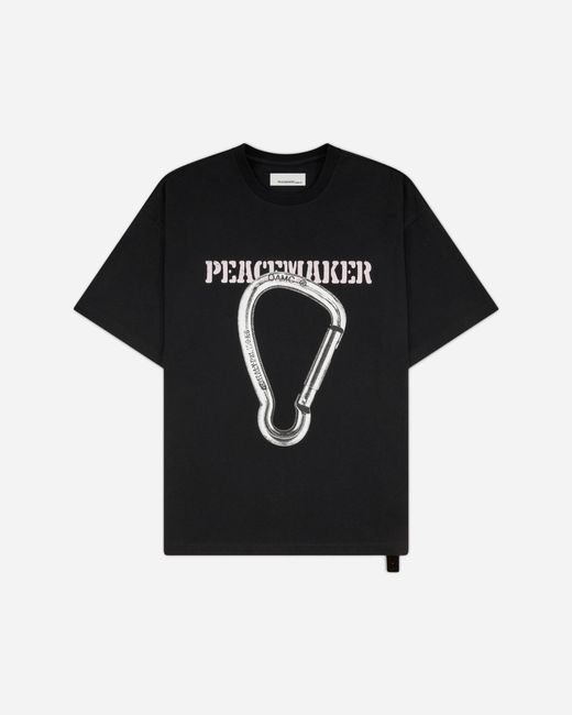 Oamc Peacemaker Black Men S Carabinier Print Loose Fit T-shirt for men