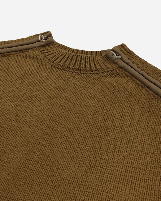 Oamc Peacemaker Green S Shoulder Zip Knit Sweater for men