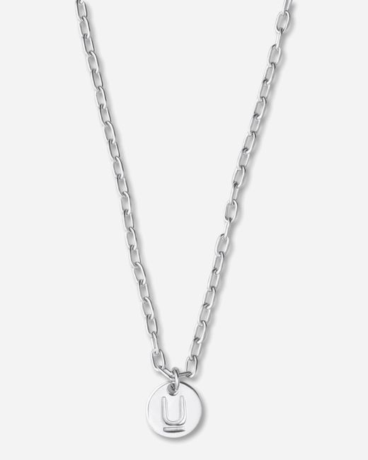 Undercover White Logo Brass Necklace Silver for men