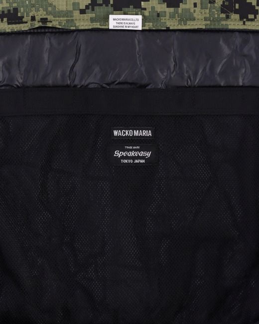 Wacko Maria Green Speak Easy Digital Camo 12 Inch Record Bag Khaki for men
