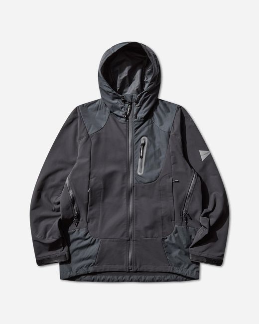And Wander Black Men S Stretch Shell Jacket Dark Gray for men