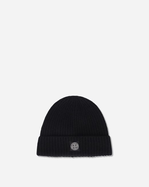 Stone Island Black Light Rws Geelong Wool Beanie for men