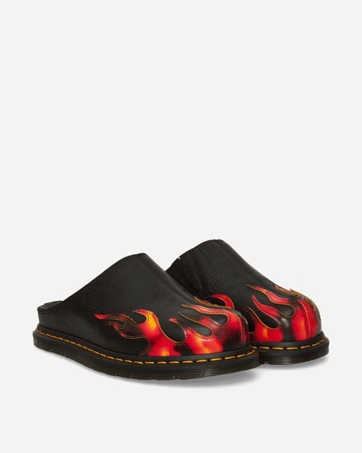 Dr. Martens Red San Flame Mules Vibrant for men