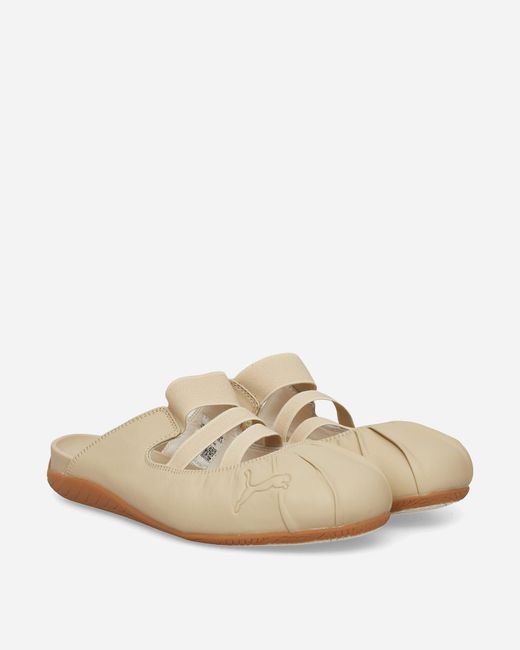 PUMA White S Speedcat Mules Toasted Almond Melted Caramel