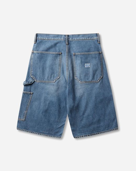 Kapital Blue Men S 14oz Denim Shorts (studs Remake) Washed Indigo for men