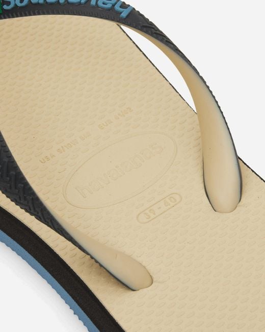 Havaianas White Brasil Twist Flip Flops Buttercream for men