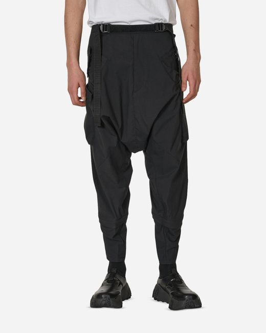 Acronym Black Encapsulated Nylon Articulated Cargo Trousers for men