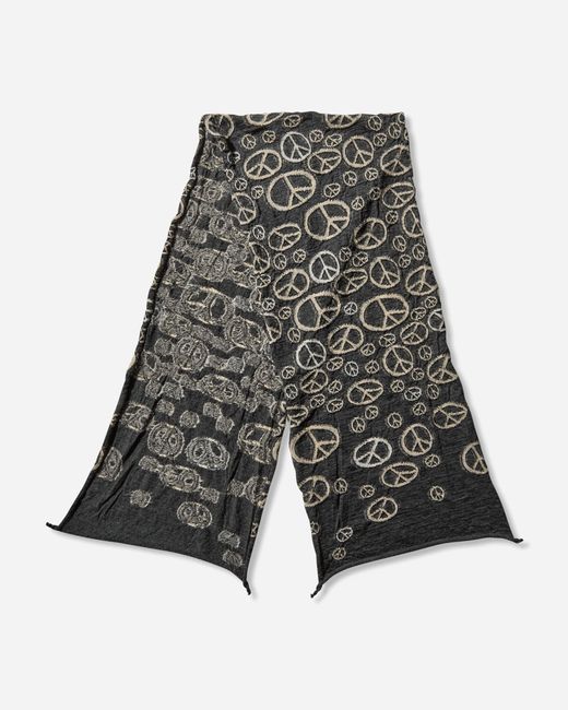 Kapital Black Fulling Wool Peace Mark Happy Scarf for men