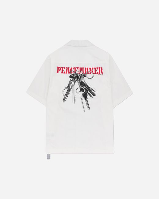 Oamc Peacemaker White Boxy Shortsleeve Shirt for men