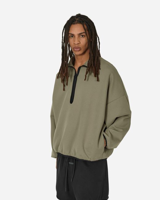 Adidas Green Fear Of God Athletics Suede Fleece Half-zip Sweatshirt Clay for men