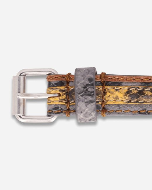 Dries Van Noten White Printed Leather Belt for men