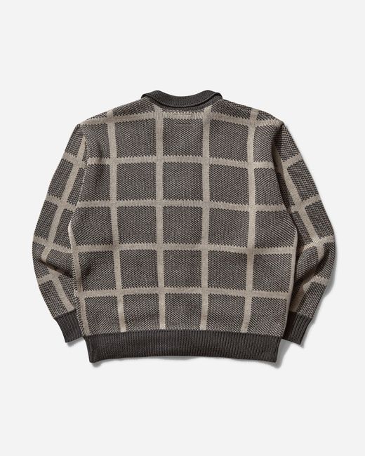 Cav Empt Gray S Grid Loose Knit Cardigan Charcoal for men