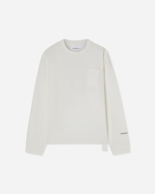 Oamc Peacemaker White Men S Leaf Loose Fit Longsleeve T-shirt Snow for men