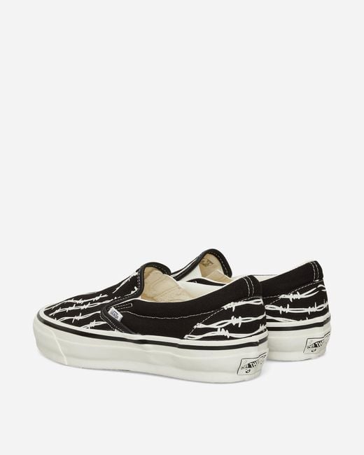 Vans White Classic Slip-on Reissue 98 Sneakers / Barbed Wire for men