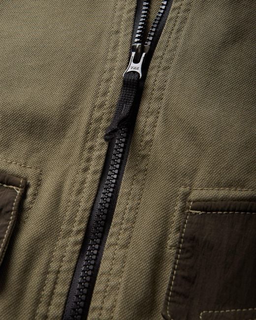 Stone Island Green S Organic Panama Cotton + Nylon Overshirt Military for men