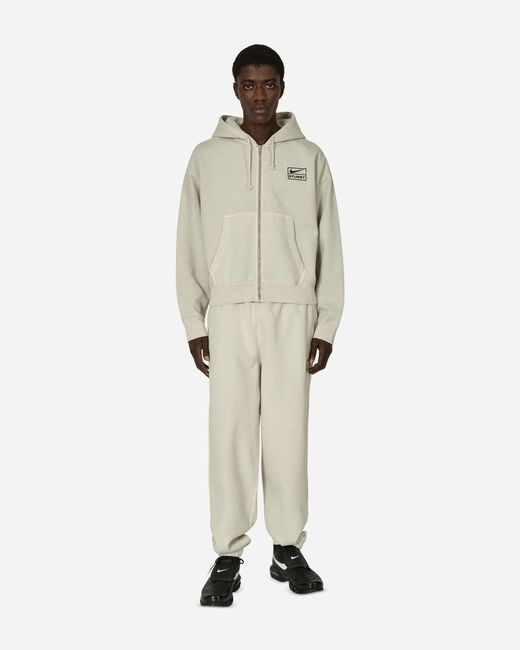 Nike Stüssy Full-Zip Fleece Hoodie Light Bone in White for Men