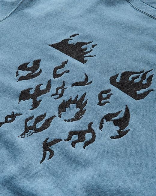 Cav Empt Blue Men S Overdye Flare Crewneck Sweatshirt for men