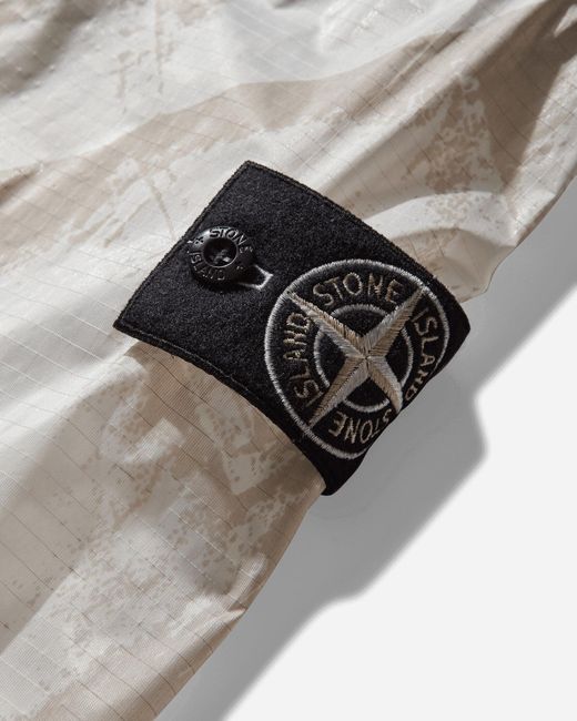 Stone Island White Men S Uv-reactive Scan Camo Nylon Ripstop Parka Desert for men