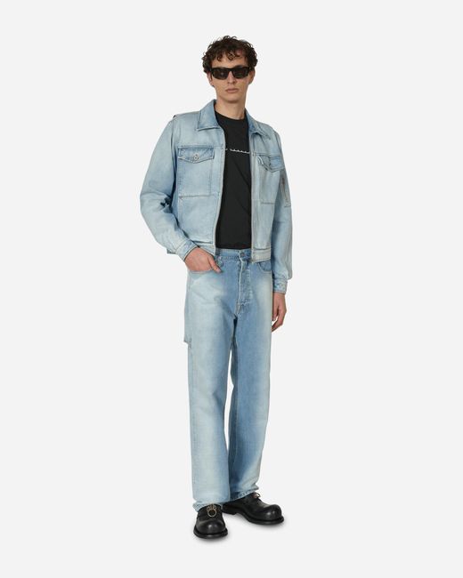 Random Identities Zipped Denim Jacket in Blue for Men | Lyst