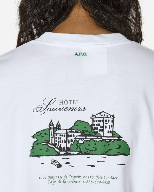 A.P.C. White Jjjjound Hotel T-shirt for men