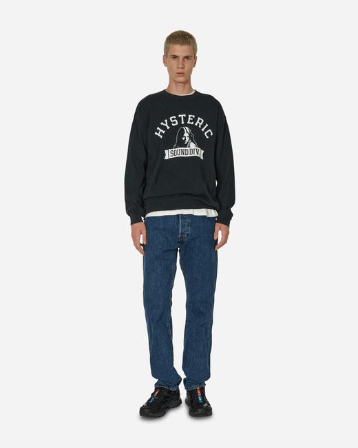 Hysteric Glamour Black Sound Division Crewneck Sweater for men