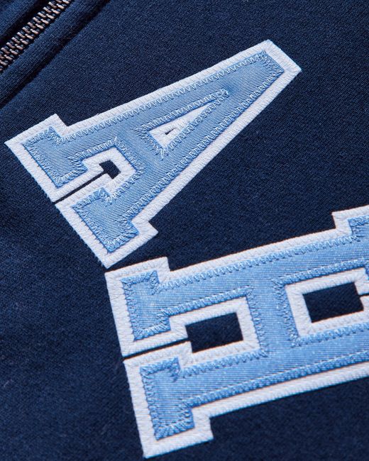 Noah NYC Blue Men S Arch Appliqué Zip-up Hoodie Navy for men