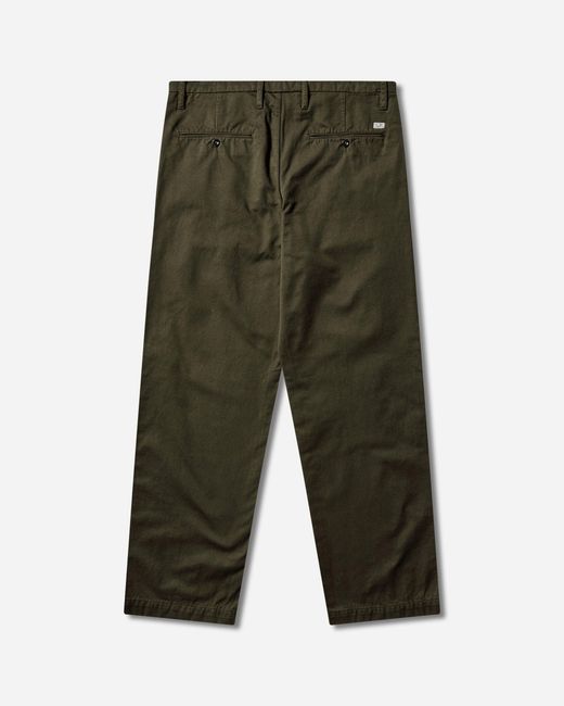 C P Company Green S Cotton Gabardine Loose Chino Pants Ivy for men