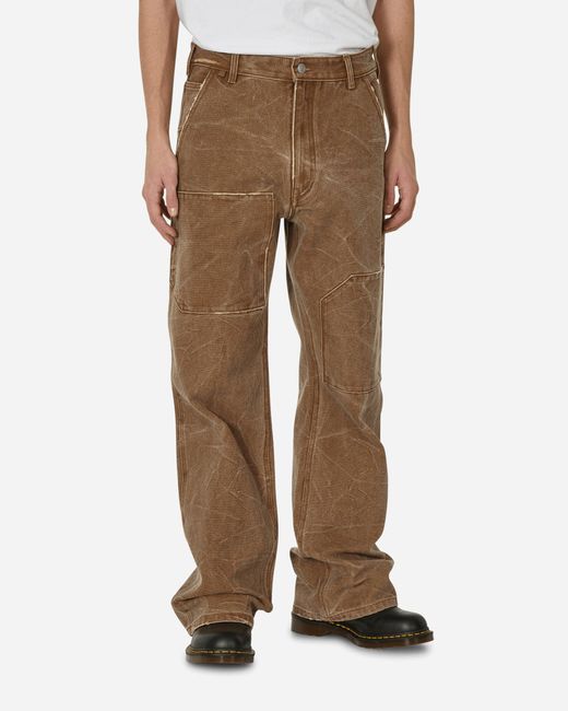 Acne Natural Patch Canvas Trousers Toffee Brown for men