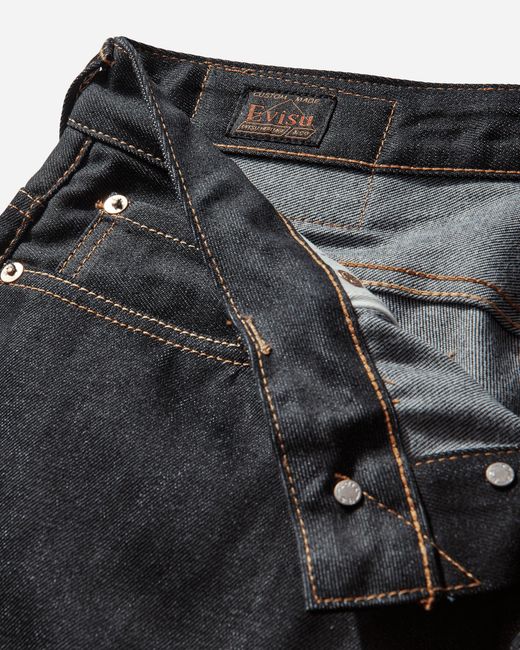 Evisu Gray Men S Seagull Print Pockets Regular Fit Jeans Indigo for men
