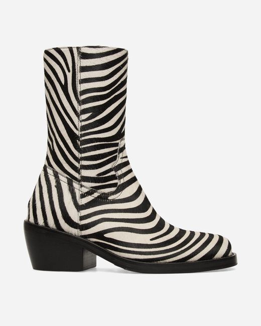Dries Van Noten Zebra Ponyhair Boots Black for men