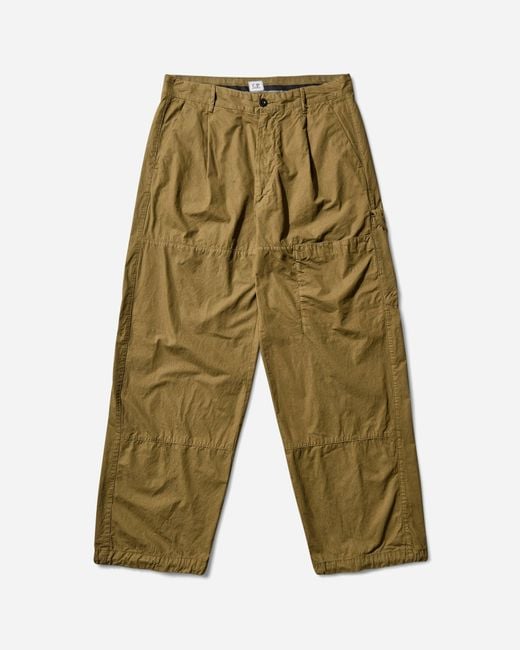 C P Company Green Microreps Peached Cargo Pants Capers for men