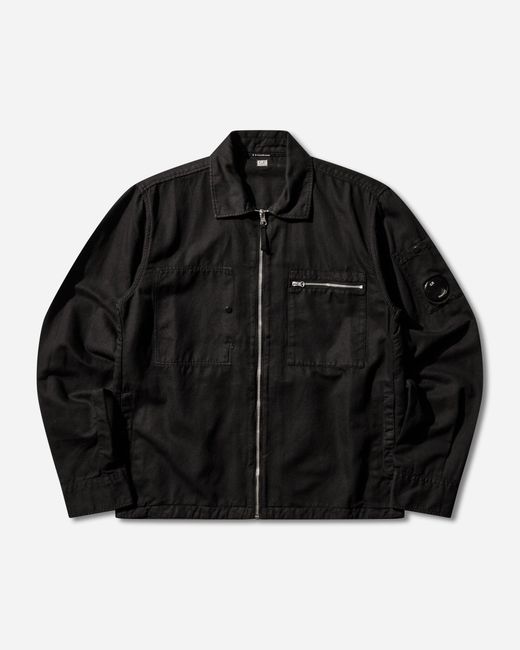 C P Company Black Men S Cotton / Linen Overshirt for men