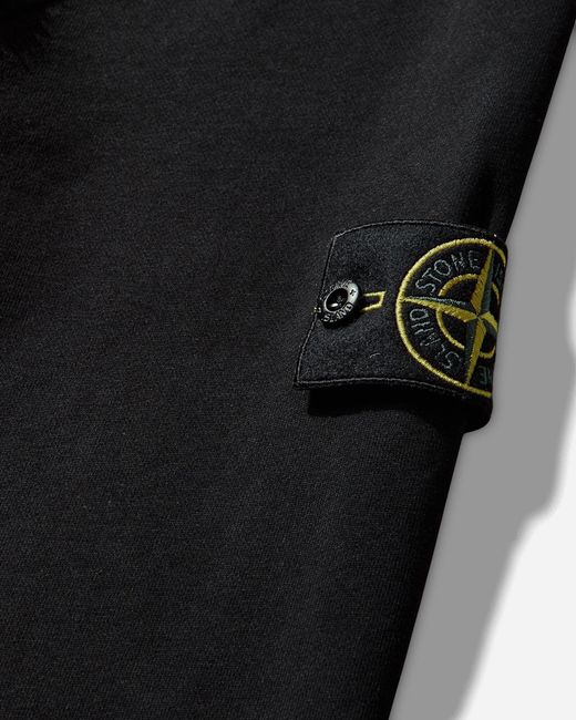 Stone Island Black Men S Organic Cotton Fleece Oversized Crewneck Sweatshirt for men