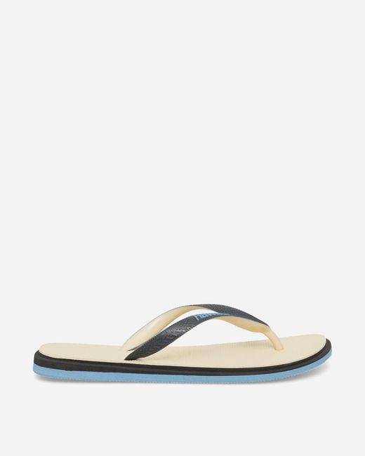 Havaianas White Brasil Twist Flip Flops Buttercream for men
