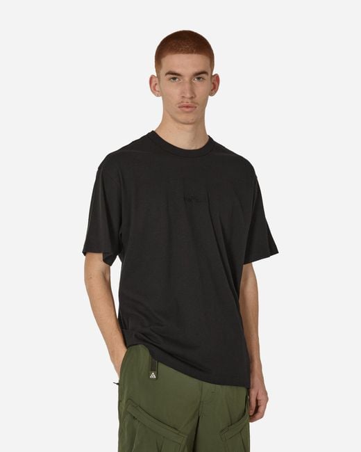 Stone Island Black Garment Dyed Embroidered Logo T-shirt for men