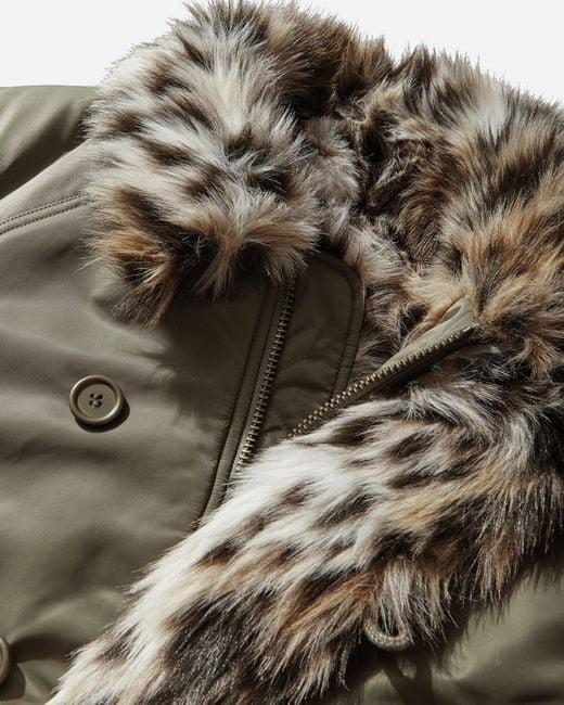 Protocol Index Green Exaggerated Shoulder Fur N2B Jacket for men