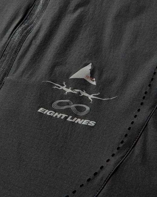Roa Black Eightlines Hue Packable Wind Jacket for men