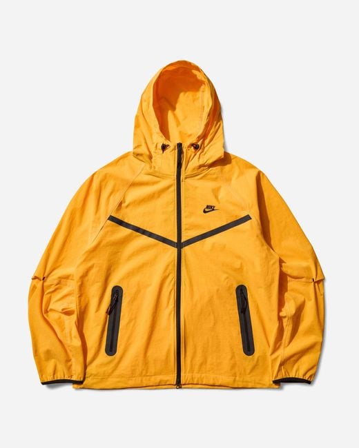 Nike Yellow Men S Tech Woven Windrunner Full-zip Jacket Sundial for men