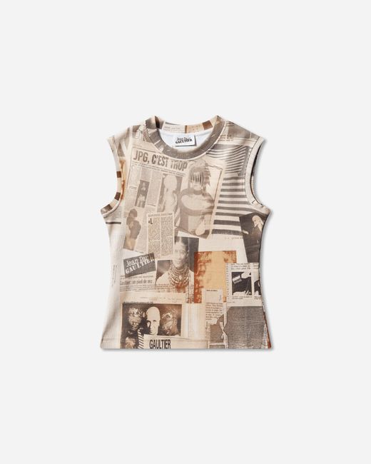Jean Paul Gaultier Natural Women S Cotton Journal Tank Top Ecru