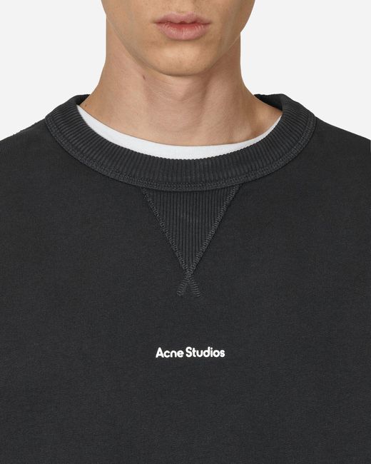 Acne Black Logo Crewneck Sweatshirt for men