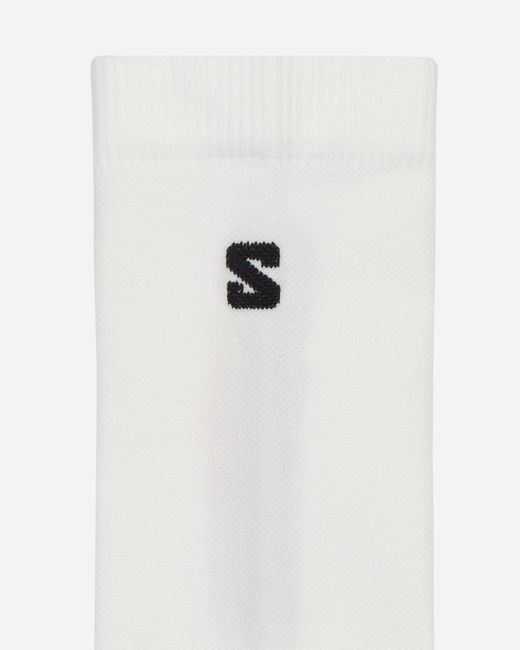Salomon White Pulse Race Flag Crew Socks for men