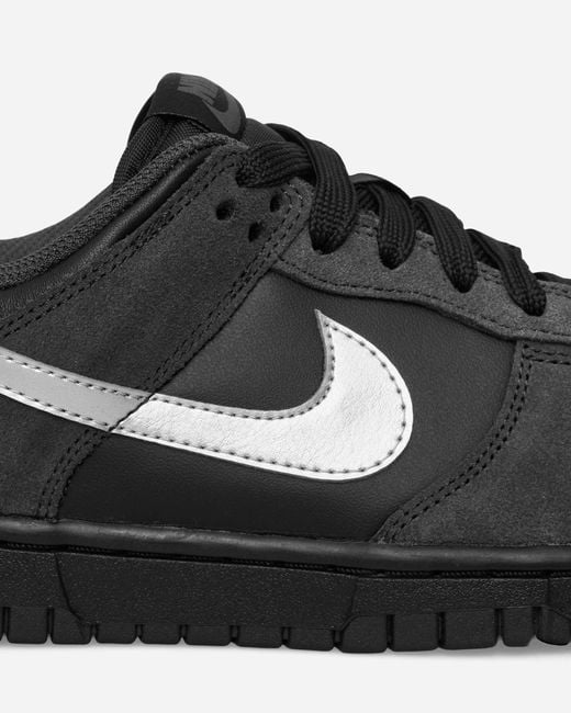 Nike Women S Dunk Low Sneakers Black / Metallic Silver