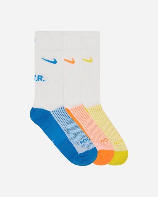 Nike Blue Nocta 3 Pack Crew Socks White / for men
