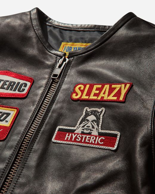 Hysteric Glamour S Leather Moto Jacket in Black | Lyst UK