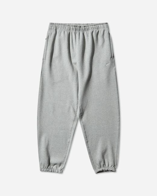 Nike Gray Solo Swoosh Cuffed Fleece Pants Dark Heather for men