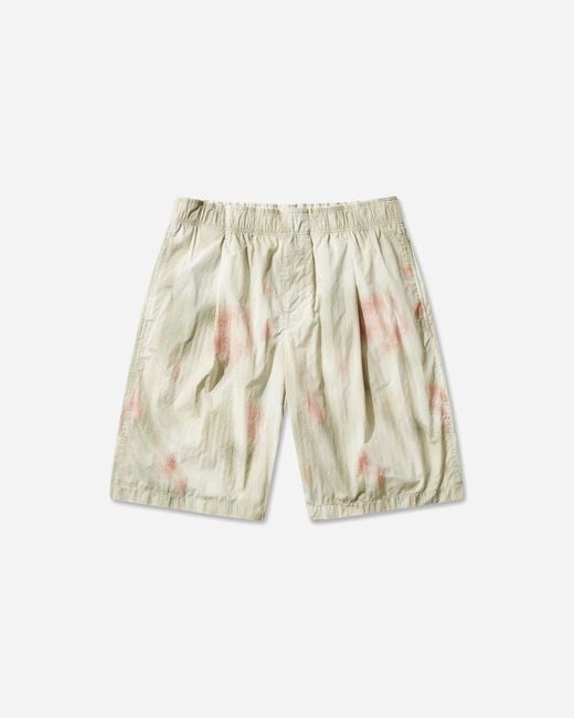 Our Legacy White Men S Leisure Shorts Flower Grid Ripstop for men