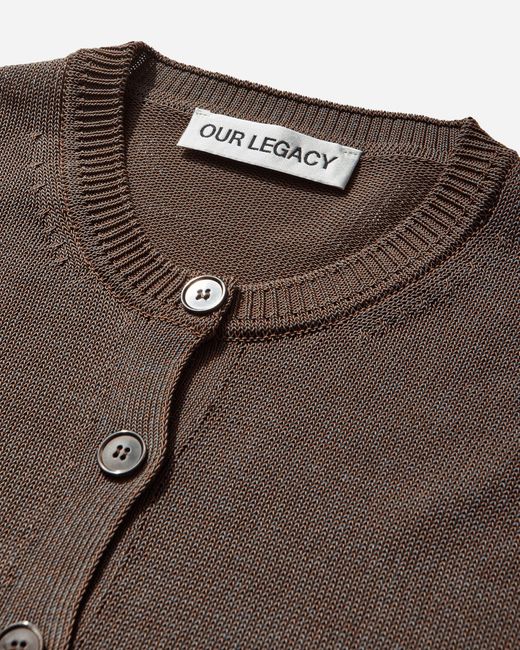 Our Legacy Brown S Micro Cardigan Cangiante Copper