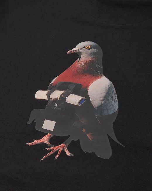 Oamc Peacemaker Black Men S Pigeon Print Loose Fit Hoodie for men