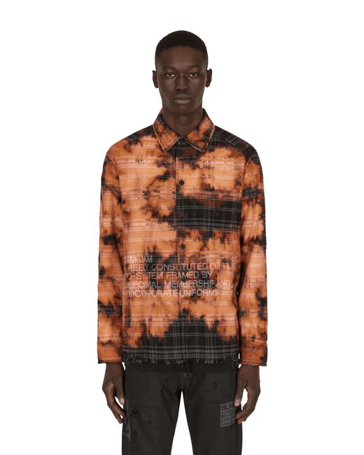 SLAM JAM Orange Check Shirt for men