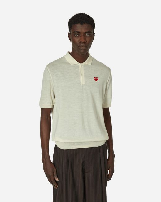 COMME DES GARÇONS PLAY Natural Heart Polo Sweater Off for men